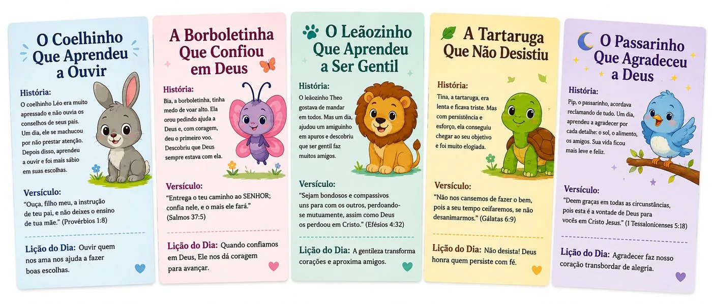 Cards bíblicos infantis